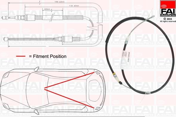 FAI AutoParts FBC0011 - Тросик, cтояночный тормоз autosila-amz.com