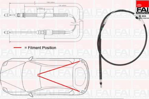 FAI AutoParts FBC0012 - Тросик, cтояночный тормоз autosila-amz.com