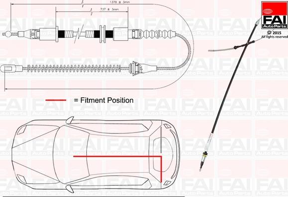 FAI AutoParts FBC0080 - Тросик, cтояночный тормоз autosila-amz.com