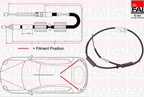 FAI AutoParts FBC0035 - Тросик, cтояночный тормоз autosila-amz.com