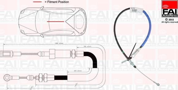 FAI AutoParts FBC0021 - Тросик, cтояночный тормоз autosila-amz.com