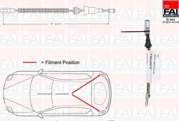 FAI AutoParts FBC0079 - Тросик, cтояночный тормоз autosila-amz.com