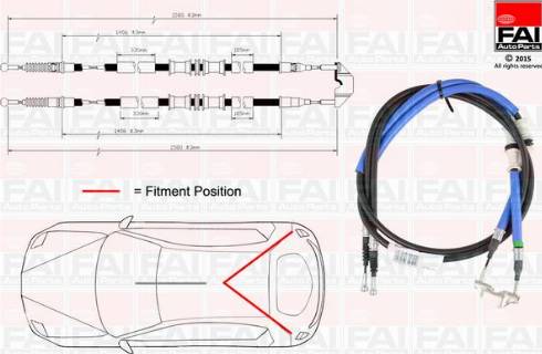 FAI AutoParts FBC0075 - Тросик, cтояночный тормоз autosila-amz.com