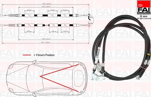 FAI AutoParts FBC0156 - Тросик, cтояночный тормоз autosila-amz.com