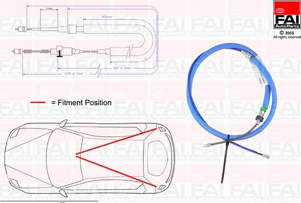 FAI AutoParts FBC0150 - Тросик, cтояночный тормоз autosila-amz.com