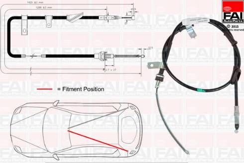 FAI AutoParts FBC0100 - Тросик, cтояночный тормоз autosila-amz.com