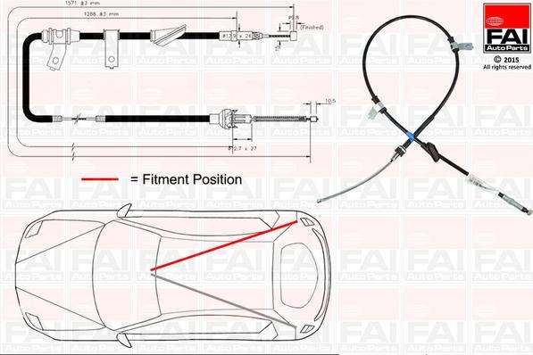 FAI AutoParts FBC0103 - Тросик, cтояночный тормоз autosila-amz.com