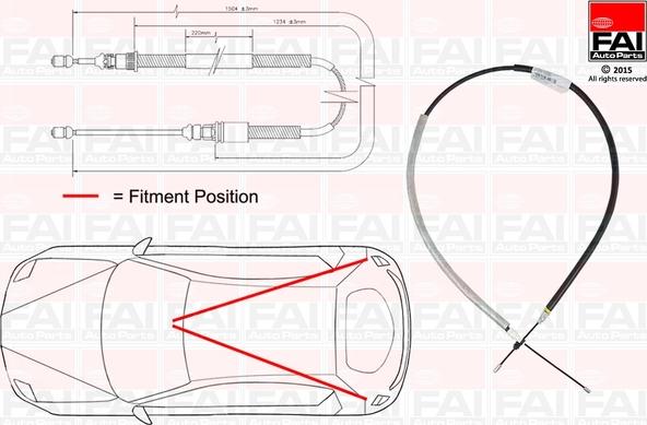 FAI AutoParts FBC0115 - Тросик, cтояночный тормоз autosila-amz.com