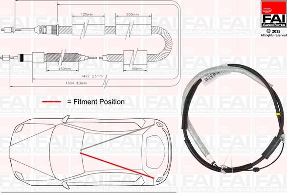 FAI AutoParts FBC0116 - Тросик, cтояночный тормоз autosila-amz.com