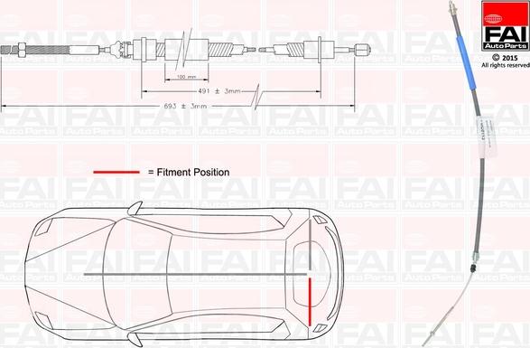 FAI AutoParts FBC0113 - Тросик, cтояночный тормоз autosila-amz.com