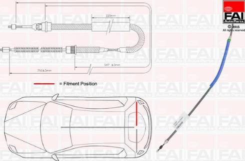 FAI AutoParts FBC0122 - Тросик, cтояночный тормоз autosila-amz.com