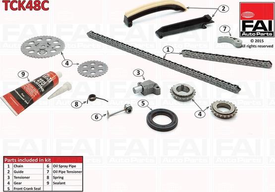 FAI AutoParts TCK48C - Комплект цепи привода распредвала autosila-amz.com