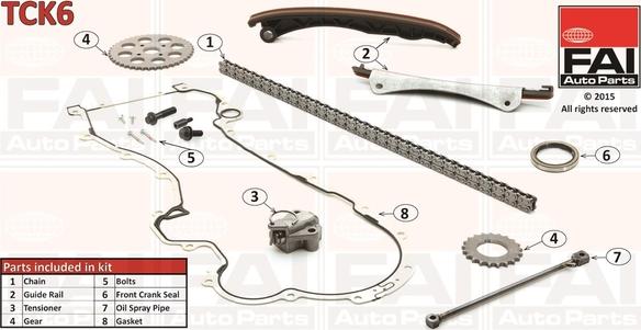 FAI AutoParts TCK6 - Комплект цепи привода распредвала autosila-amz.com