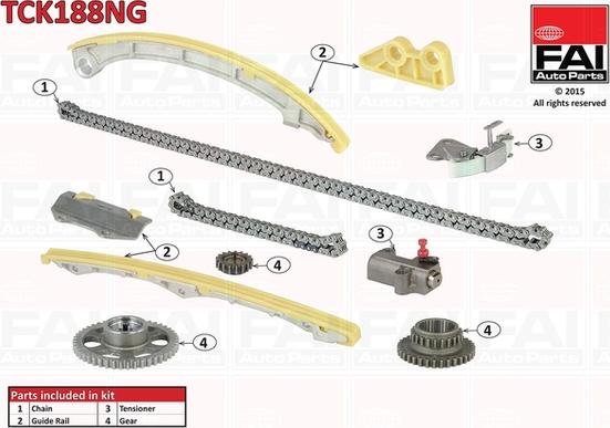 FAI AutoParts TCK188NG - Комплект цепи привода распредвала autosila-amz.com