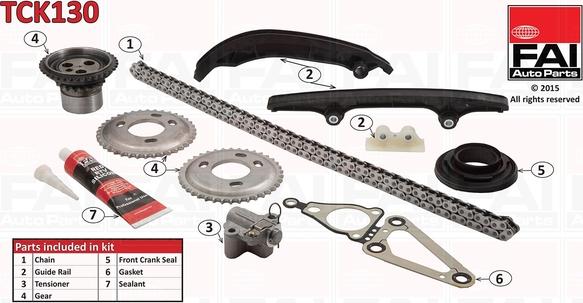 FAI AutoParts TCK130 - Комплект цепи привода распредвала autosila-amz.com