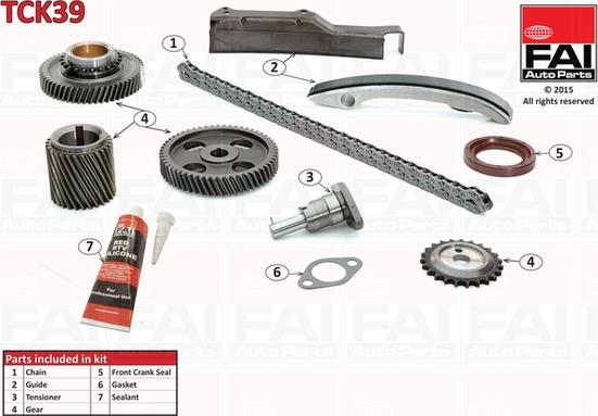 FAI AutoParts TCK39 - Комплект цепи привода распредвала autosila-amz.com