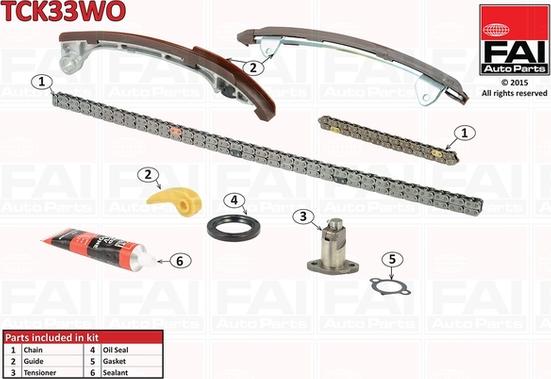 FAI AutoParts TCK33WO - Комплект цепи привода распредвала autosila-amz.com