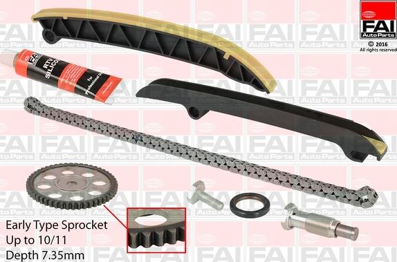 FAI AutoParts TCK208 - Комплект цепи привода распредвала autosila-amz.com