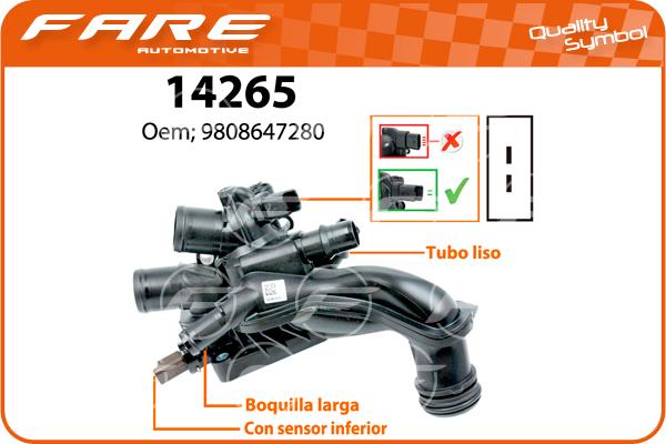 FARE SA 14265 - Термостат охлаждающей жидкости / корпус autosila-amz.com