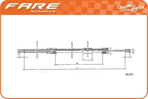 FARE SA 18780 - Тросик, cтояночный тормоз autosila-amz.com