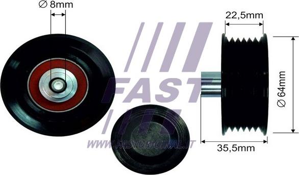 Fast FT44593 - Ролик, поликлиновый ремень autosila-amz.com