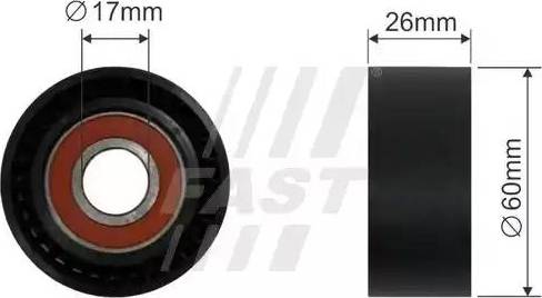Fast FT44571 - Ролик, поликлиновый ремень autosila-amz.com