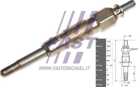 Fast FT82705 - Свеча накаливания autosila-amz.com