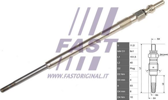 Fast FT82706 - Свеча накаливания autosila-amz.com