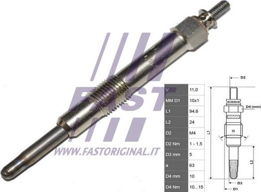 Fast FT82730 - Свеча накаливания autosila-amz.com
