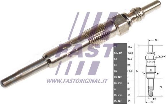 Fast FT82726 - Свеча накаливания autosila-amz.com