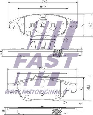 Fast FT29514 - Тормозные колодки, дисковые, комплект autosila-amz.com