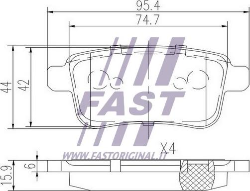 Fast FT29528 - Тормозные колодки, дисковые, комплект autosila-amz.com