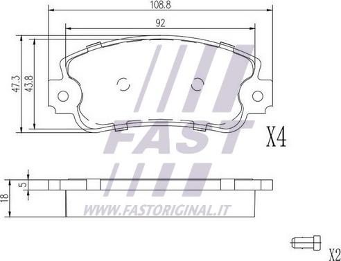 Fast FT29001 - Тормозные колодки, дисковые, комплект autosila-amz.com