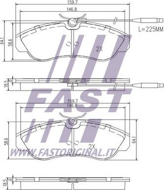 Fast FT29012 - Тормозные колодки, дисковые, комплект autosila-amz.com