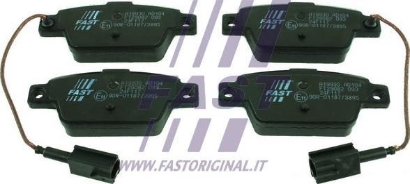 Fast FT29082 - Тормозные колодки, дисковые, комплект autosila-amz.com
