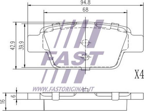 Fast FT29147 - Тормозные колодки, дисковые, комплект autosila-amz.com