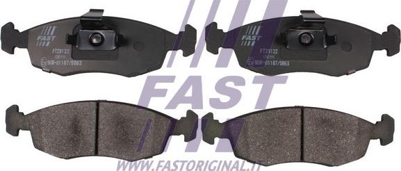 Fast FT29122 - Тормозные колодки, дисковые, комплект autosila-amz.com
