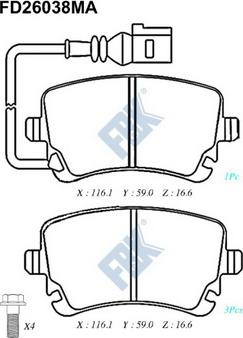 BENDIX DB2192 - Тормозные колодки, дисковые, комплект autosila-amz.com