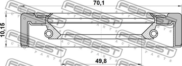 Febest 95GCY-51701010X - САЛЬНИК СТУПИЧНЫЙ ЗАДНИЙ (51X70X10.2) KIA SORENTO (BL) 2006-2009 autosila-amz.com