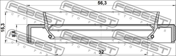 Febest 95HBY-34560915L - Уплотнительное кольцо вала, приводной вал autosila-amz.com