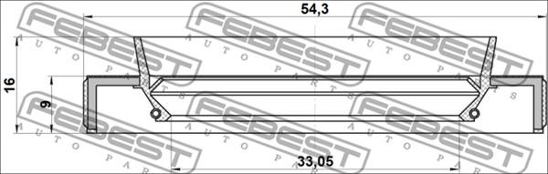 Febest 95HBY-35540916R - сальник привода! 35x54x9x16\ Toyota Corolla AE/EE 87-92 autosila-amz.com