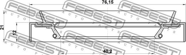 Febest 95HDS-42761221R - Уплотнительное кольцо вала, приводной вал autosila-amz.com