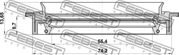 Febest 95JDS-57740914X - САЛЬНИК ПРИВОДА 57X74X8.7X13.6 95JDS-57740914X autosila-amz.com