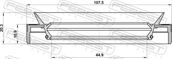 Febest 95MES-461071120C - Уплотняющее кольцо, дифференциал autosila-amz.com