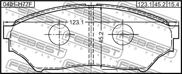 Febest 0401-H77F - Тормозные колодки, дисковые, комплект autosila-amz.com