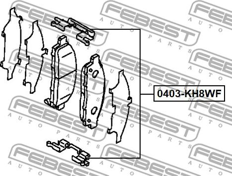 Febest 0403-KH9WF - Комплектующие для колодок дискового тормоза autosila-amz.com