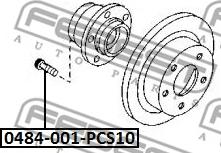 Febest 0484-001-PCS10 - Шпилька колёсная MITSUBISHI ASX (10 шт. в упаковке) autosila-amz.com