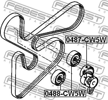 Febest 0488-CW5W - ролик обводной!\ Fiat Brava/Bravo/Marea 1.6 95> autosila-amz.com