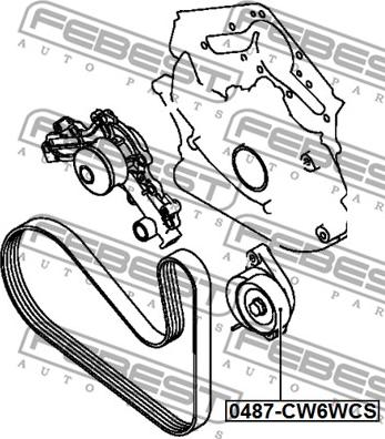 Febest 0487-CW6WCS - ролик натяжной ремня приводного!\ MitsubishiOutlander 3.0 05> autosila-amz.com