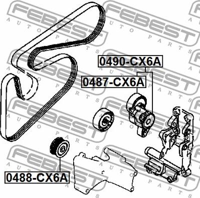 Febest 0487-CX6A - ролик натяжной!\ Mitsubishi ASX GA 10-16 autosila-amz.com